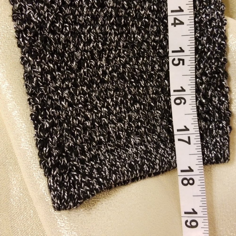 Ruby Rd. Shimmery Silver & Black Ruffled Sweater - Picture 8 of 8